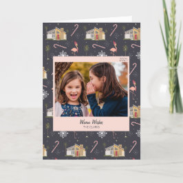 Tarjeta Festiva Festividad fotográfica de palmeras en la casa de N