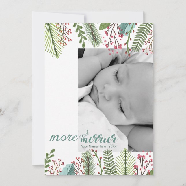 Tarjeta Festiva Festividad fotográfica moderna más y más alegre (Anverso)