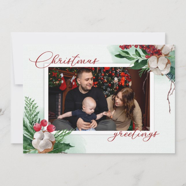 Tarjeta Festiva Festividad fotográfica moderna personalizado Merry (Anverso)