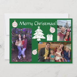 Tarjeta Festiva Festividad fotográfica múltiple Red & Green Modern