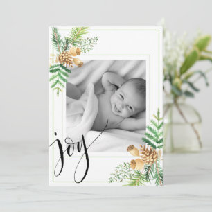 Tarjeta Festiva Festividad fotográfica Pine Typography Navidades m
