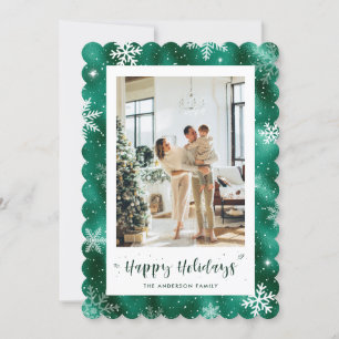 Tarjeta Festiva Festividad fotográfica verde suave