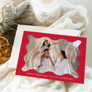 Tarjeta Festiva Festividad Fotograma de Retro Rojo Maravilloso Nav