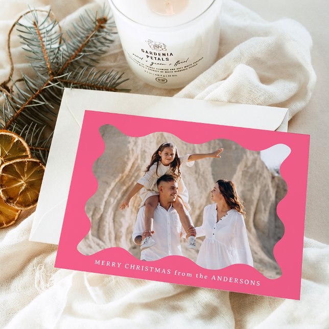 Tarjeta Festiva Festividad Fotograma Retro Rosa Maravilloso Navida (Subido por el creador)