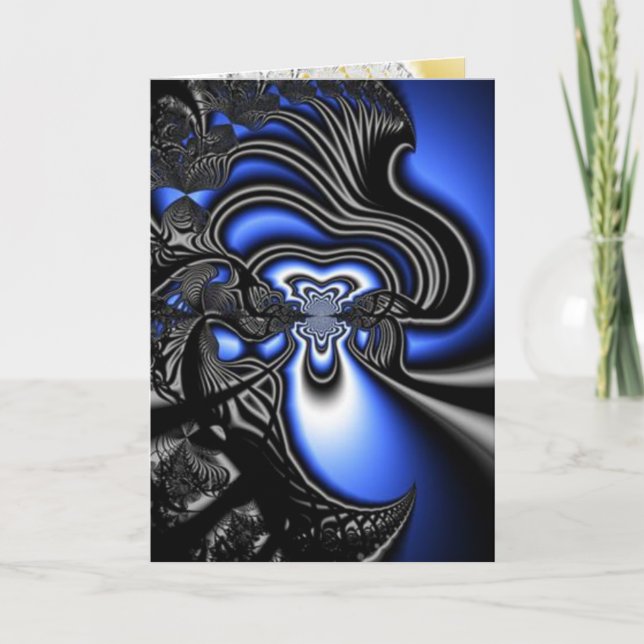Tarjeta Festiva Festividad fractal (Anverso)