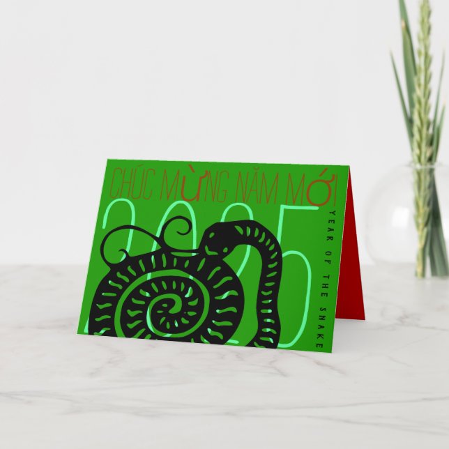 Tarjeta Festiva Festividad HGC 2025 de la serpiente vietnamita mod (Anverso)