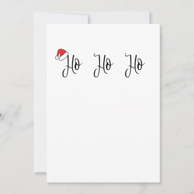 Tarjeta Festiva Festividad "Ho Ho Ho Ho" de Santa Hat Navidades (Anverso)