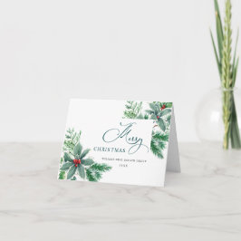 Tarjeta Festiva Festividad Holly Berry Branch Navidades Corporativ