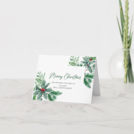 Tarjeta Festiva Festividad Holly Berry Branch Navidades Corporativ