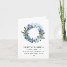 Tarjeta Festiva Festividad Holly Wreath Navidades Saludo Corporati