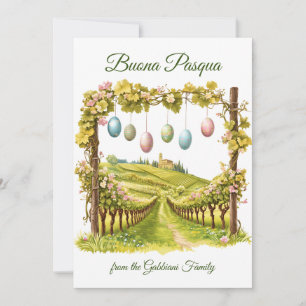 Tarjeta Festiva Festividad italiana Viñetería Pascua Buona Pasqua