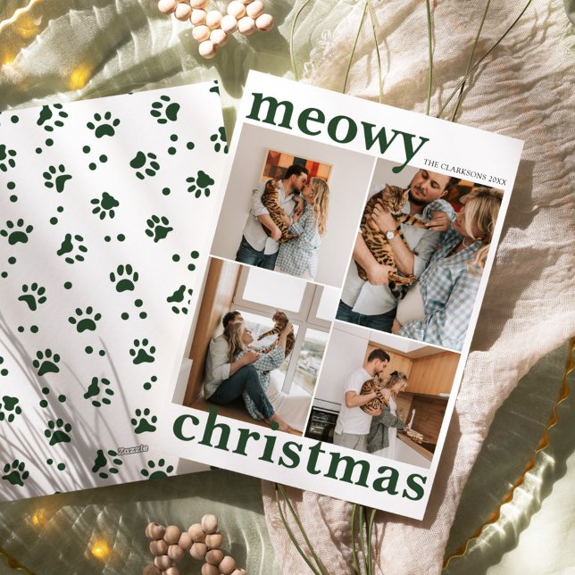 Tarjeta Festiva Festividad moderna Mascota de Meowy Navidades (Subido por el creador)