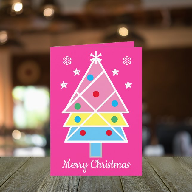 Tarjeta Festiva Festividad moderna y artística Navidades de la fam (What a cute Merry Christmas card.)
