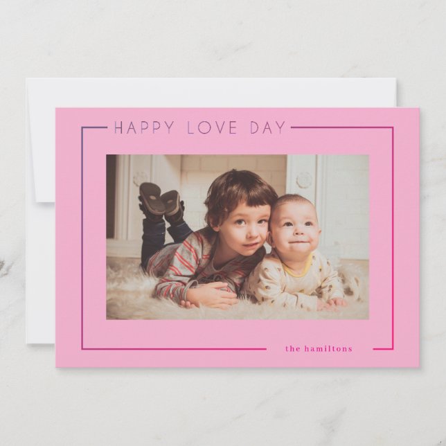 Tarjeta Festiva Festividad moderna y elegante de San Valentín en e (Anverso)