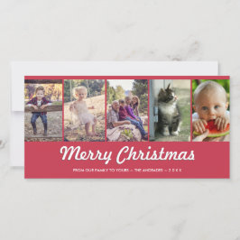 Tarjeta Festiva Festividad multifotografía personalizada de navida