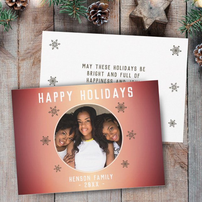 Tarjeta Festiva Festividad Naranja Navidades de fotografía de copo (Subido por el creador)