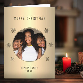 Tarjeta Festiva Festividad Navidades de fotos de copos de nieve co