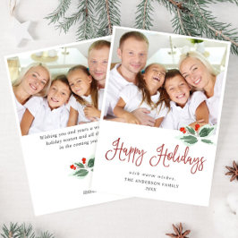 Tarjeta Festiva Festividad Navidades de Holly Berry saludan 2 FOTO