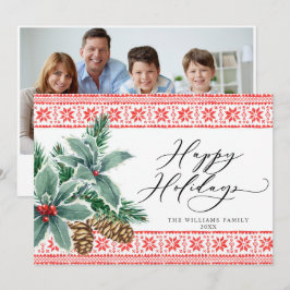 Tarjeta Festiva Festividad Navidades de la foto de Holly Berry sal