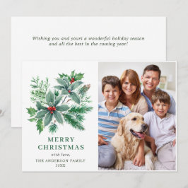 Tarjeta Festiva Festividad Navidades de la foto de Holly Berry sal