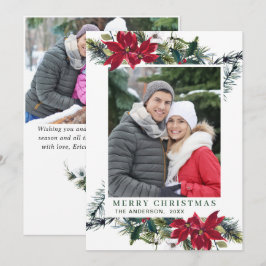 Tarjeta Festiva Festividad Navidades de la Poinsettia Roja saludan