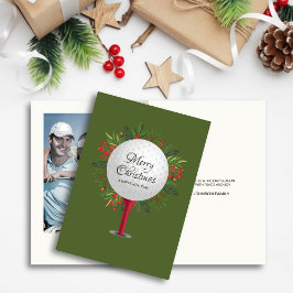 Tarjeta Festiva Festividad Navidades de Tee Shot de Golf Fotografí