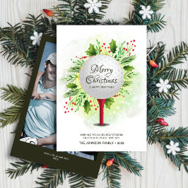 Tarjeta Festiva Festividad Navidades de Tee Shot de Golf Fotografí