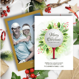 Tarjeta Festiva Festividad Navidades de Tee Shot de Golf Fotografí