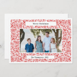 Tarjeta Festiva Festividad navideña rojo