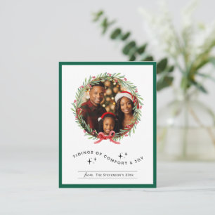 Tarjeta Festiva Festividad personalizada con foto de navidades