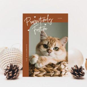 Tarjeta Festiva Festividad positiva de los Navidades de Cat Photo