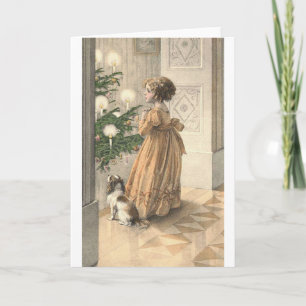 Tarjeta Festiva Festividad retro vintage de Navidades de Victoria
