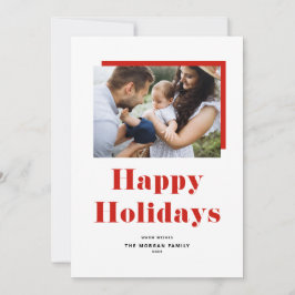 Tarjeta Festiva Festividad Roja Audaz Tipografía Felices Fiestas F