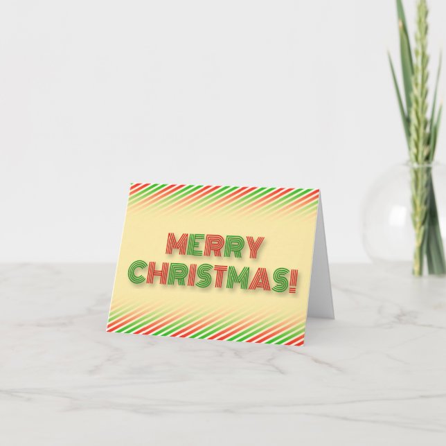 Tarjeta Festiva Festividad roja y verde "FELIZ NAVIDAD!" (Anverso)
