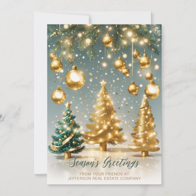 Tarjeta Festiva Festividad Sparkling Christmas Tree Company Busine (Anverso)