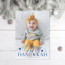 Festividad Starry Happy Hanukkah Blue Photo