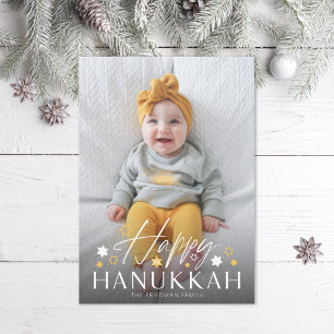 Tarjeta Festiva Festividad Starry Happy Hanukkah Photo