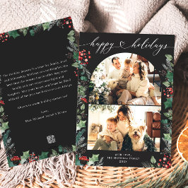 Tarjeta Festiva Festividades Botánicas Felices Oscuras Moody 2 Fot