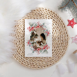 Tarjeta Festiva Festividades clásicas Berries One Photo Holiday Ca