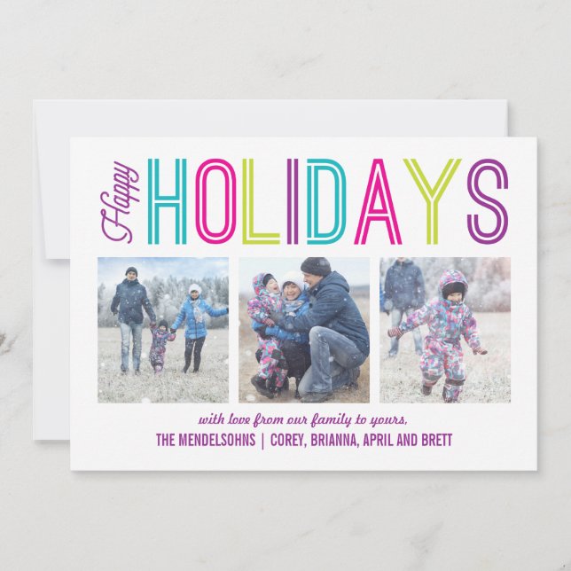 Tarjeta Festiva Festividades coloridas y modernas 3 Foto (Anverso)