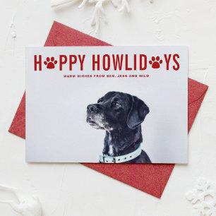 Tarjeta Festiva Festividades de Mascota de tipografía moderna Red 