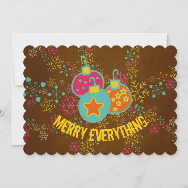 Tarjeta Festiva Festividades de Merry Everything Ornaments (Anverso)