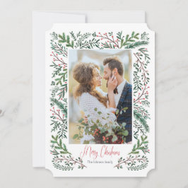 Tarjeta Festiva Festividades de navidades | Marco de árbol de pino