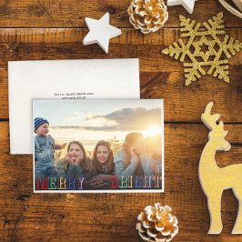 Tarjeta Festiva Festividades de Navidades merry y brillantes en va