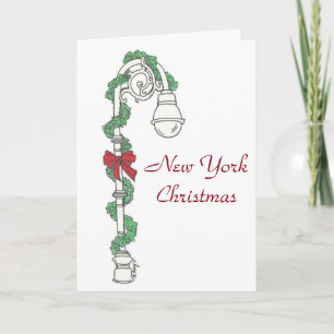 Tarjeta Festiva Festividades de New York NYC Light Streetlight Nav