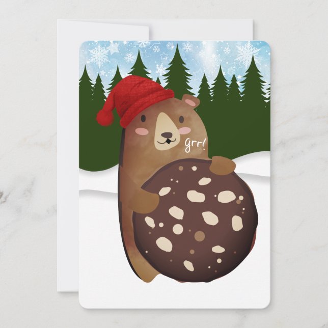 Tarjeta Festiva Festividades de oso de galletas hechas en casa por (Anverso)