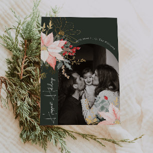 Tarjeta Festiva Festividades del Arco Floral de Boho Foto vertical