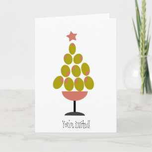 Tarjeta Festiva ¡Festividades! Diseño de árbol de oliva