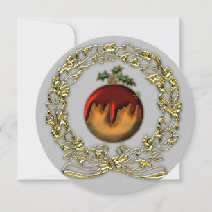 Tarjeta Festiva Festividades doradas Plum Pudding Delight Navidade