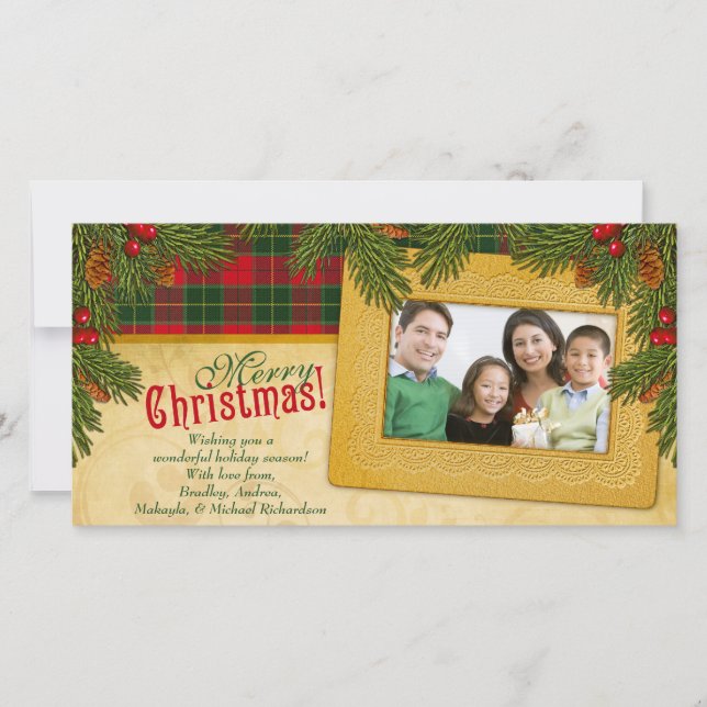 Tarjeta Festiva Festividades familiares de Navidades tradicionales (Anverso)